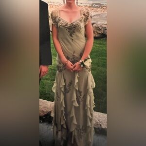 Elegant Sage Green Evening Gown